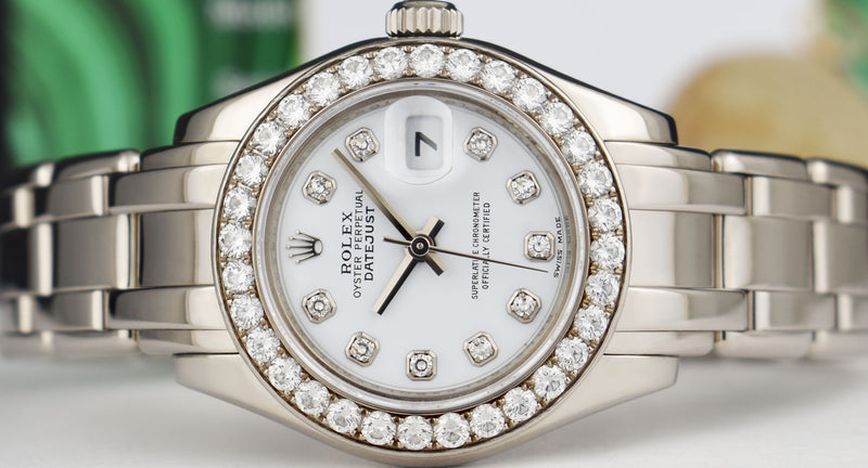 ROLEX Rehaut 29mm 18kt White Gold Masterpiece White Diamond Model 80299