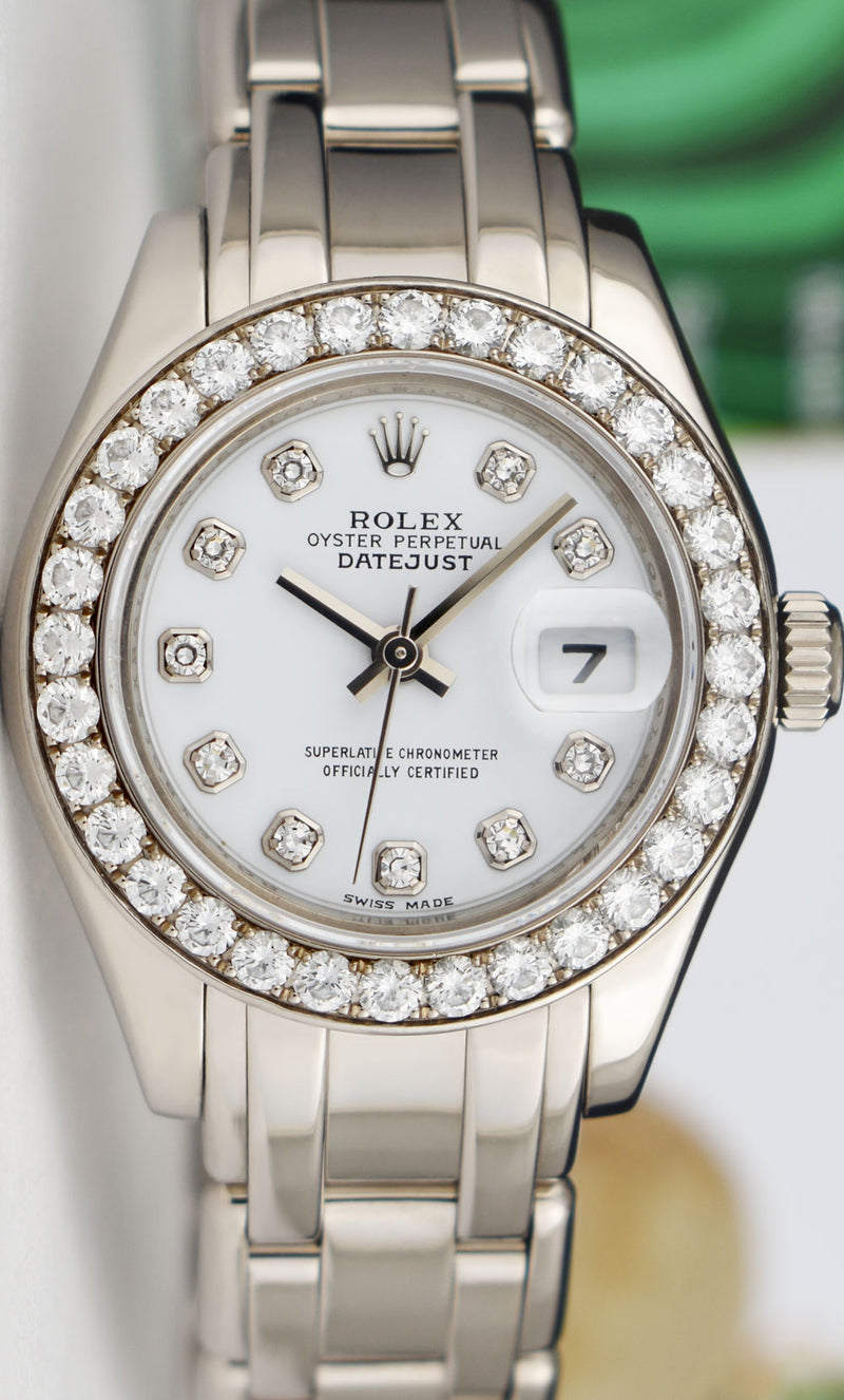 ROLEX Rehaut 29mm 18kt White Gold Masterpiece White Diamond Model 80299