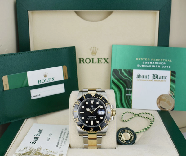 ROLEX 18kt Gold & Stainless Steel Submariner Black Dial Model 116613LN