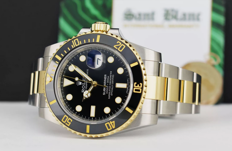 ROLEX 18kt Gold & Stainless Steel Submariner Black Dial Model 116613LN*