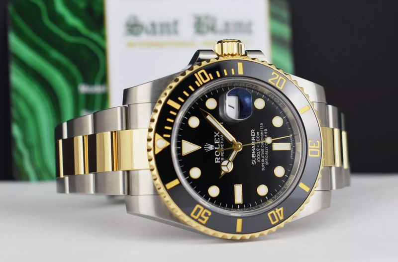 ROLEX 18kt Gold & Stainless Steel Submariner Black Dial Model 116613LN*
