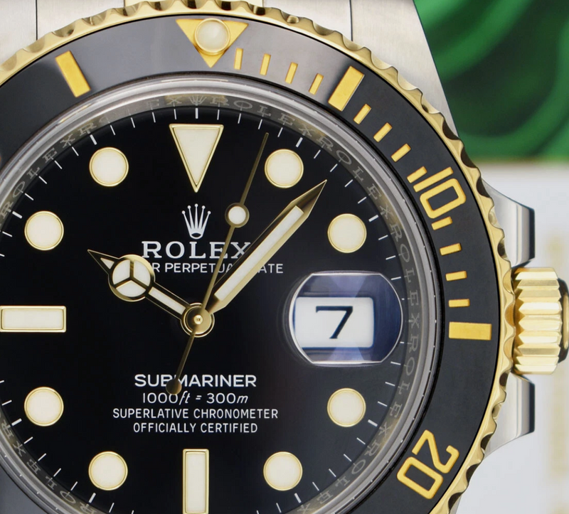 ROLEX 18kt Gold & Stainless Steel Submariner Black Dial Model 116613LN*