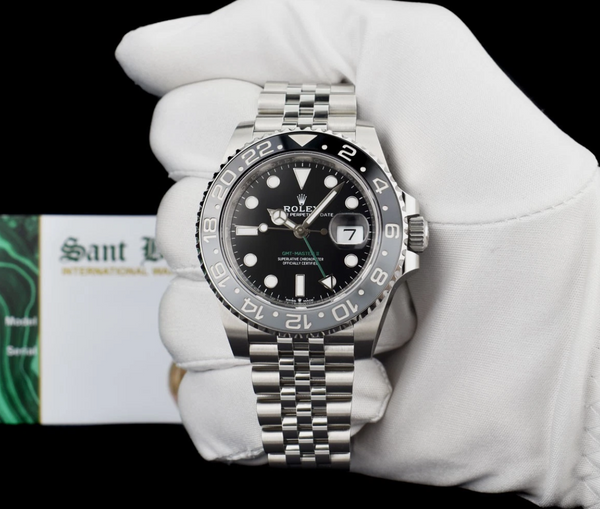ROLEX Unworn Stainless Steel GMT Master II Bruce Wayne 2025 Card Model 126710 GRNR