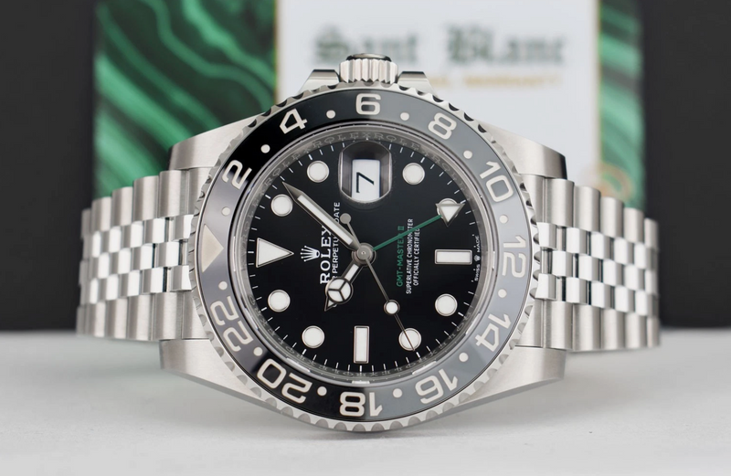 ROLEX Unworn Stainless Steel GMT Master II Bruce Wayne Card Model 126710 GRNR