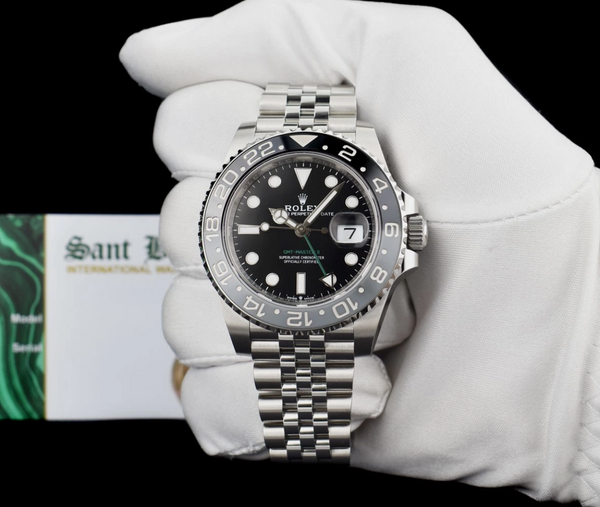 ROLEX New Stainless GMT Master II Bruce Wayne Card Model 126710 GRNR