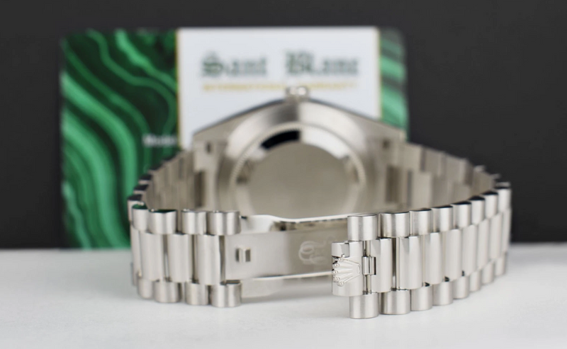 ROLEX Platinum Day Date 40 President Ice Blue Diamond w/ Card Model 228206*