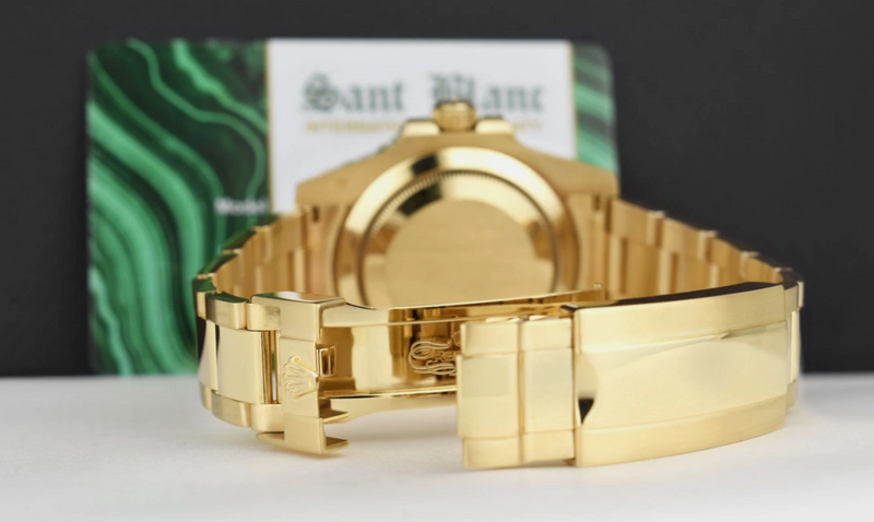 ROLEX Mens 18kt Gold Submariner Blue Dial BOX BOOK TAG Model 116618 LB