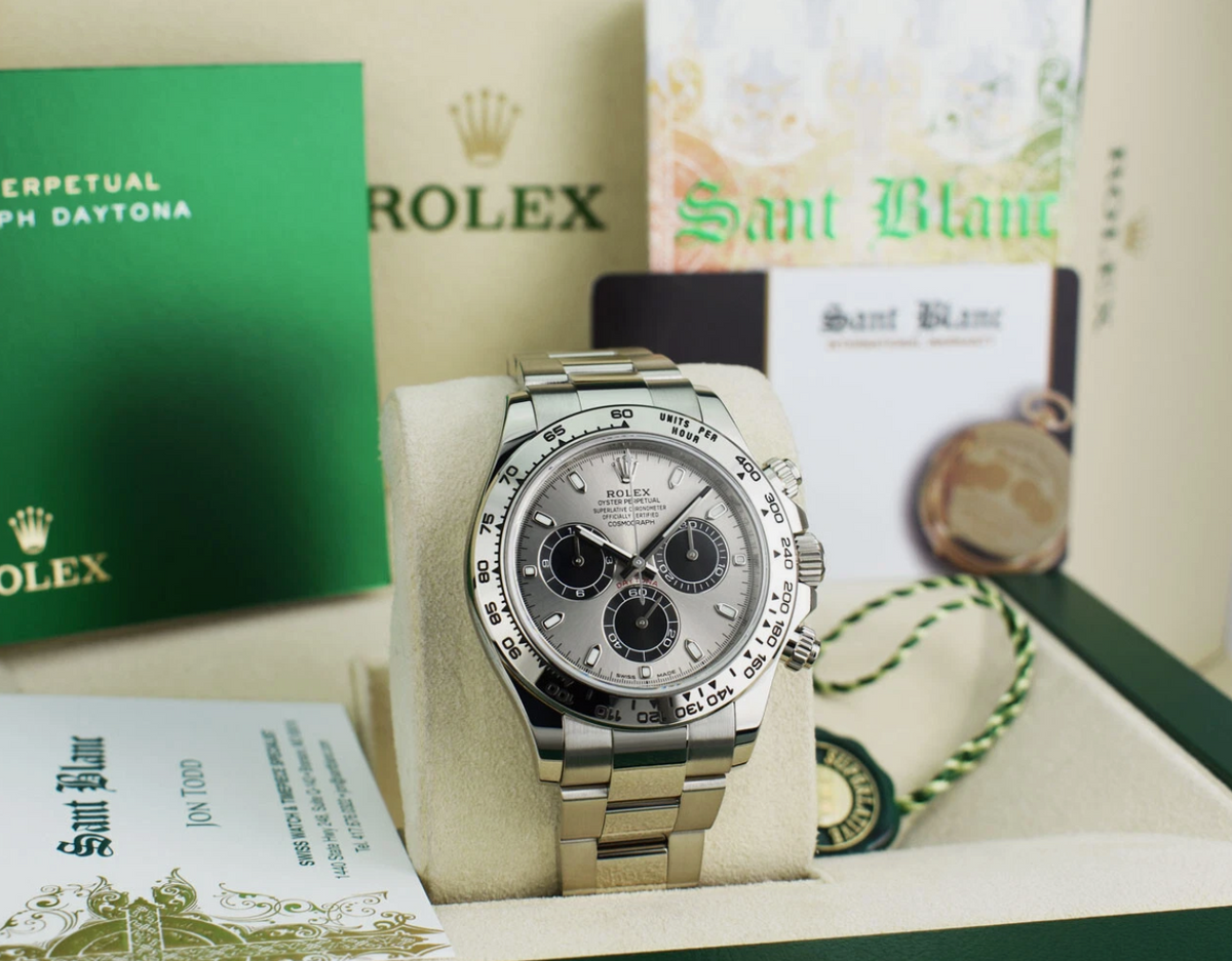 ROLEX 40mm 18kt White Gold Daytona Ghost Panda Dial 116509 – Sant