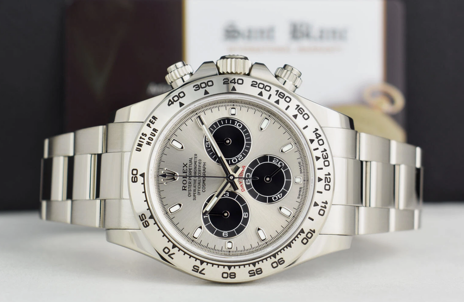 ROLEX 40mm 18kt White Gold Daytona Ghost Panda Dial 116509 – Sant