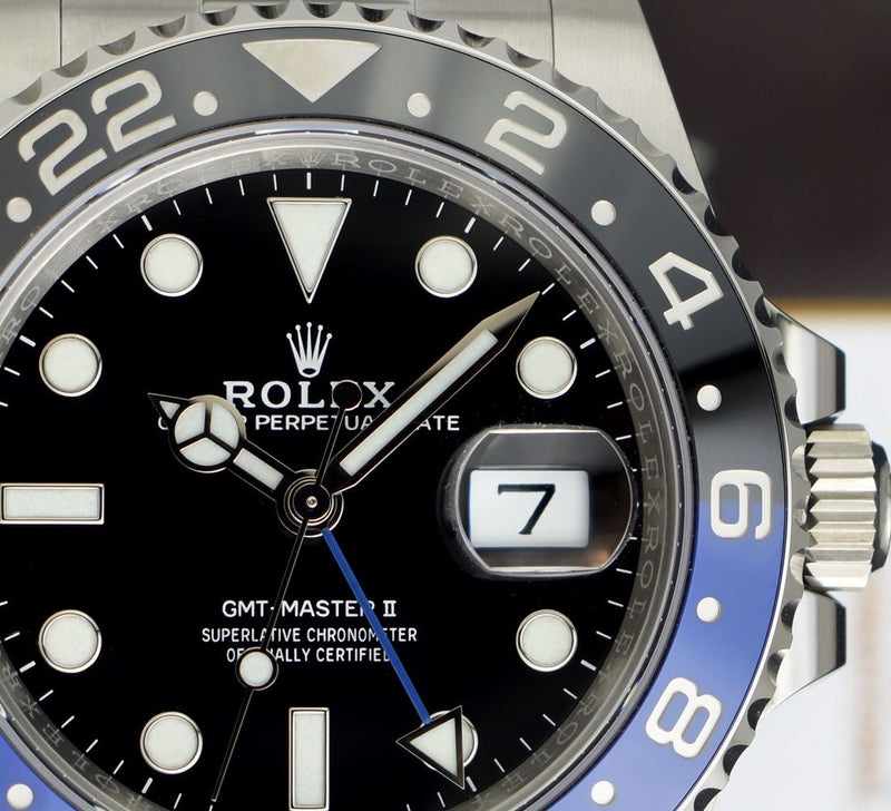 ROLEX Stainless Steel GMT Master II Batman with Card Model 126710 BLNR