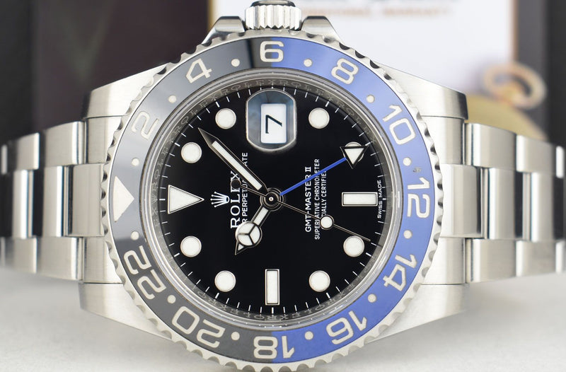 ROLEX Stainless Steel GMT Master II Blue & Black "Batman" Model 116710 BLNR