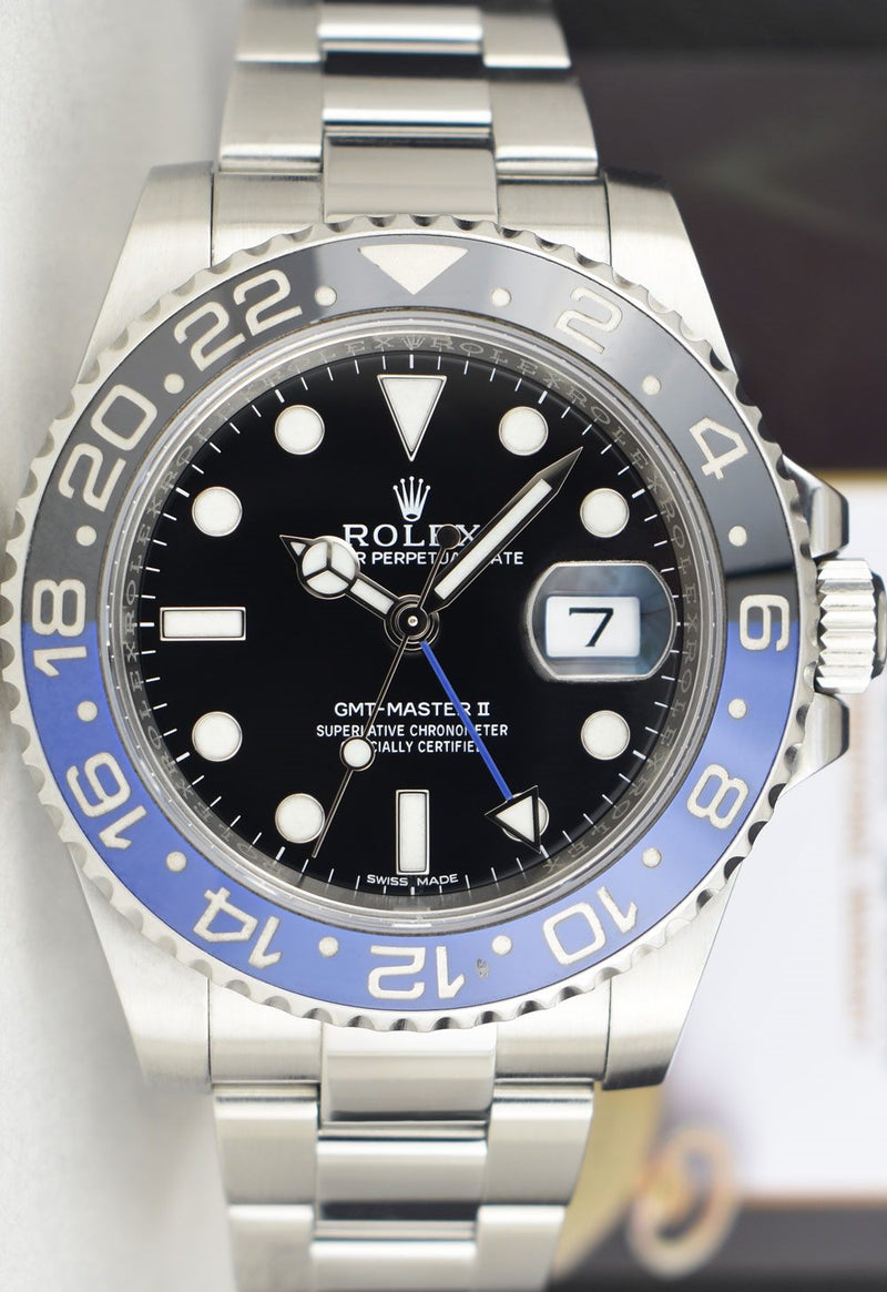 ROLEX Stainless Steel GMT Master II Blue & Black "Batman" Model 116710 BLNR