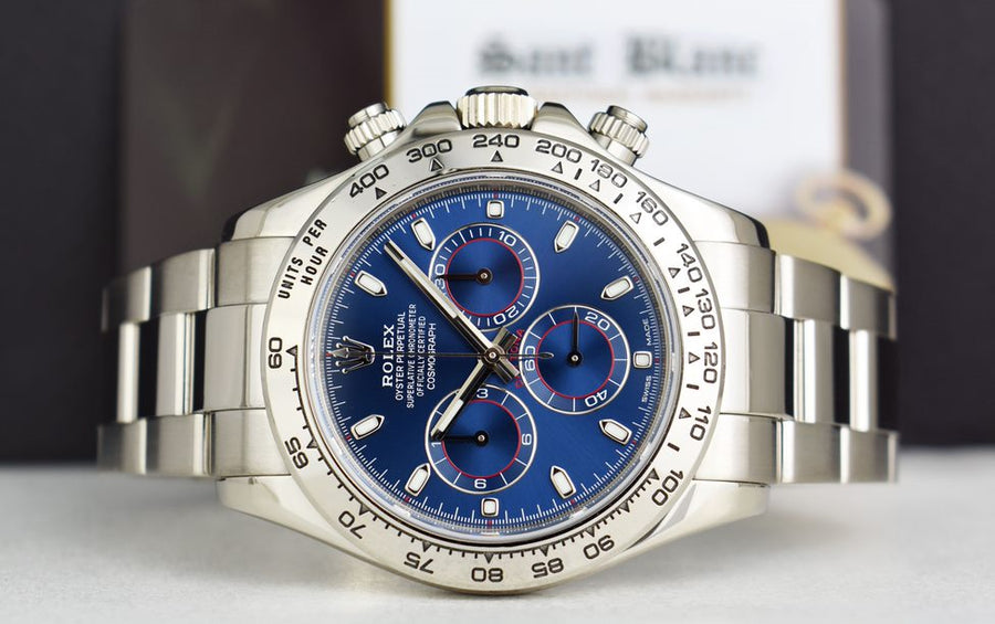 ROLEX 40mm 18kt White Gold Cosmograph DAYTONA Blue Index