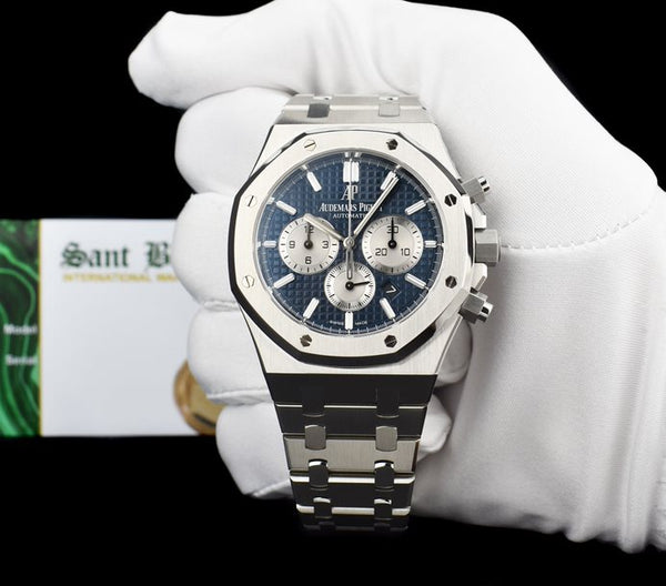 AUDEMARS PIGUET 41mm Stainless Steel Royal Oak Chronograph Blue