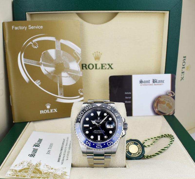 ROLEX Stainless Steel GMT Master II Blue & Black "Batman" Model 116710 BLNR