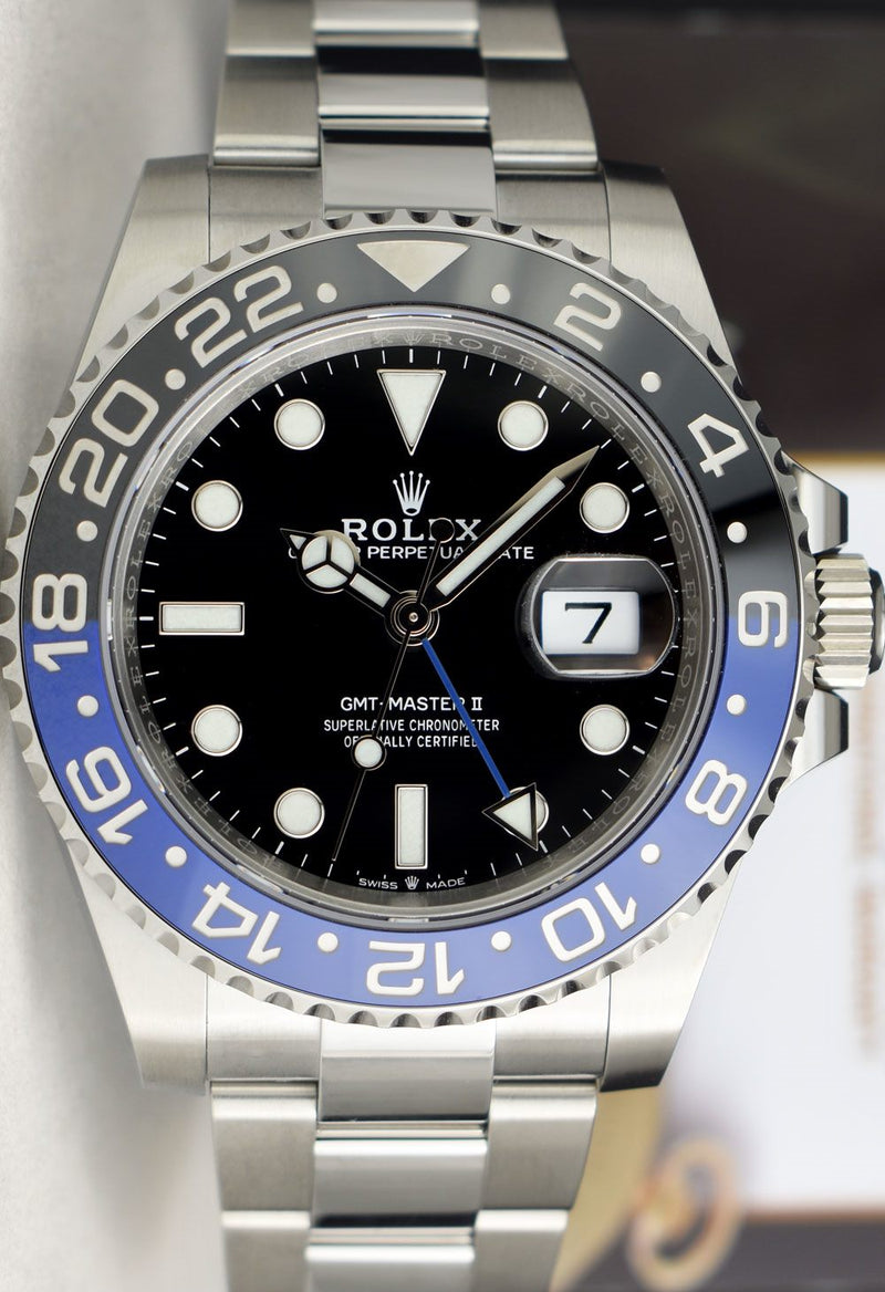 ROLEX 2023 Stainless Steel GMT Master II Batman with Card Model 126710 BLNR