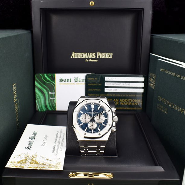 AUDEMARS PIGUET 41mm Stainless Steel Royal Oak Chronograph Blue