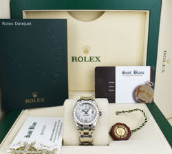 ROLEX 29mm White Gold PearlMaster White Gold Crystal Diamond Model 80299