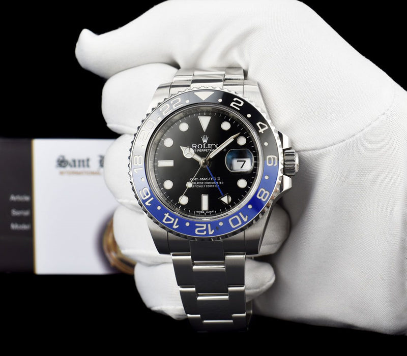 ROLEX Stainless Steel GMT Master II Blue & Black "Batman" Model 116710 BLNR