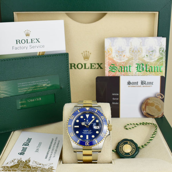 ROLEX 18kt Gold Submariner 41mm Blue Dial Model 126618 LB – Sant Blanc