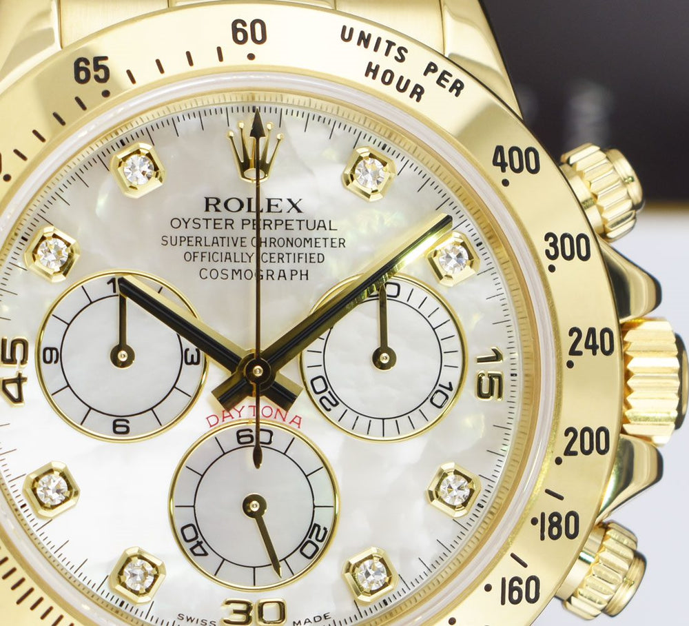 Rolex daytona yellow gold mother of pearl sales
