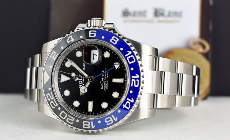 ROLEX Stainless Steel GMT Master II Batman with Card Model 126710 BLNR