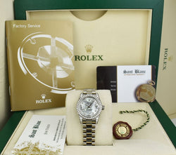 ROLEX REHAUT 26mm 18kt White Gold President MOP Diamond Dial 179159