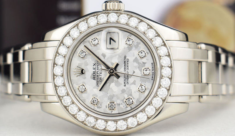 ROLEX 29mm White Gold PearlMaster White Gold Crystal Diamond Model 80299