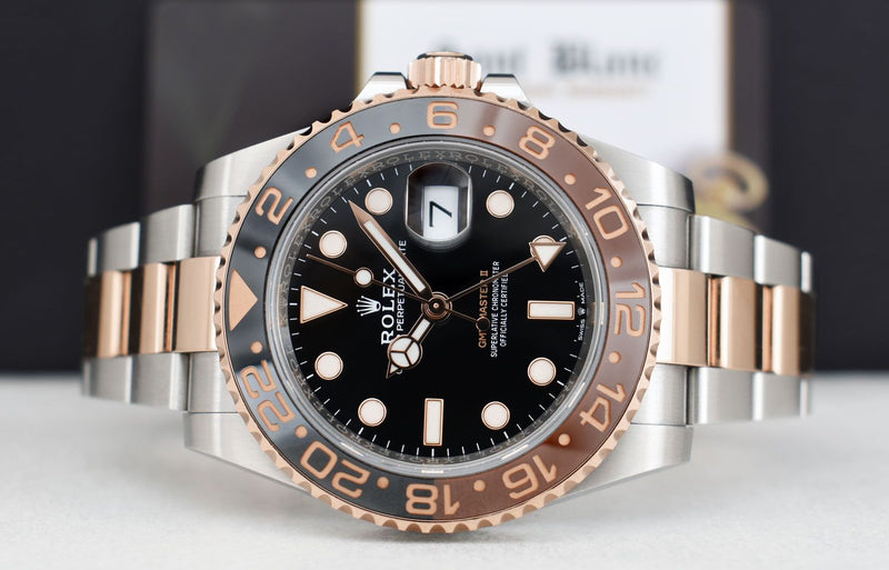 ROLEX 18kt Rose Gold & Stainless Steel GMT Master II Root Beer Box & Card Model 126711