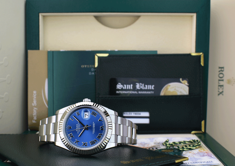 Rolex 116334 blue sales dial