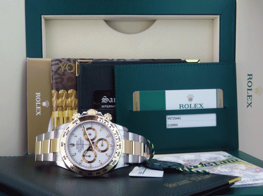 ROLEX 40mm Yellow Gold & Stainless Steel DAYTONA White Index 116503