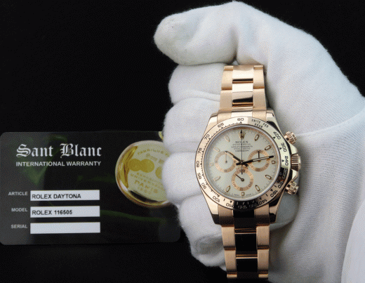 ROLEX 18kt Rose Gold Daytona Rose White Index Model 116505