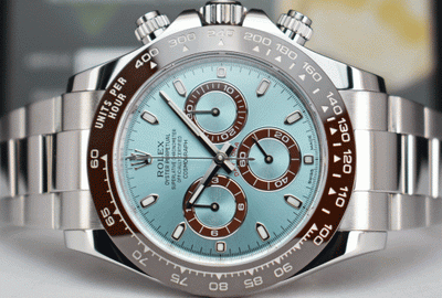 ROLEX Platinum Daytona Ice Blue Dial Chestnut Brown Bezel Model