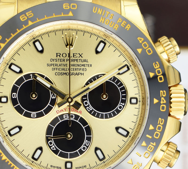 ROLEX 40mm 18kt Gold Daytona Oysterflex Strap Champagne Paul Newman Model 116518LN