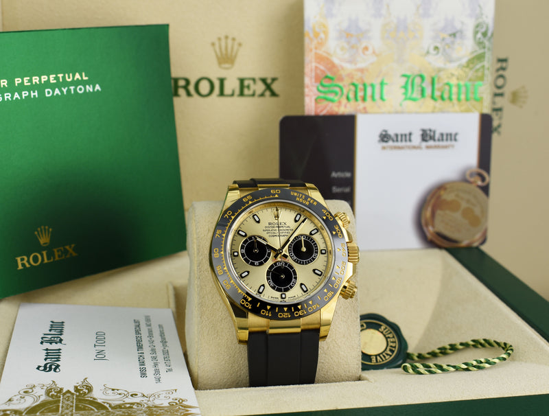 ROLEX 40mm 18kt Gold Daytona Oysterflex Strap Champagne Paul Newman Model 116518LN