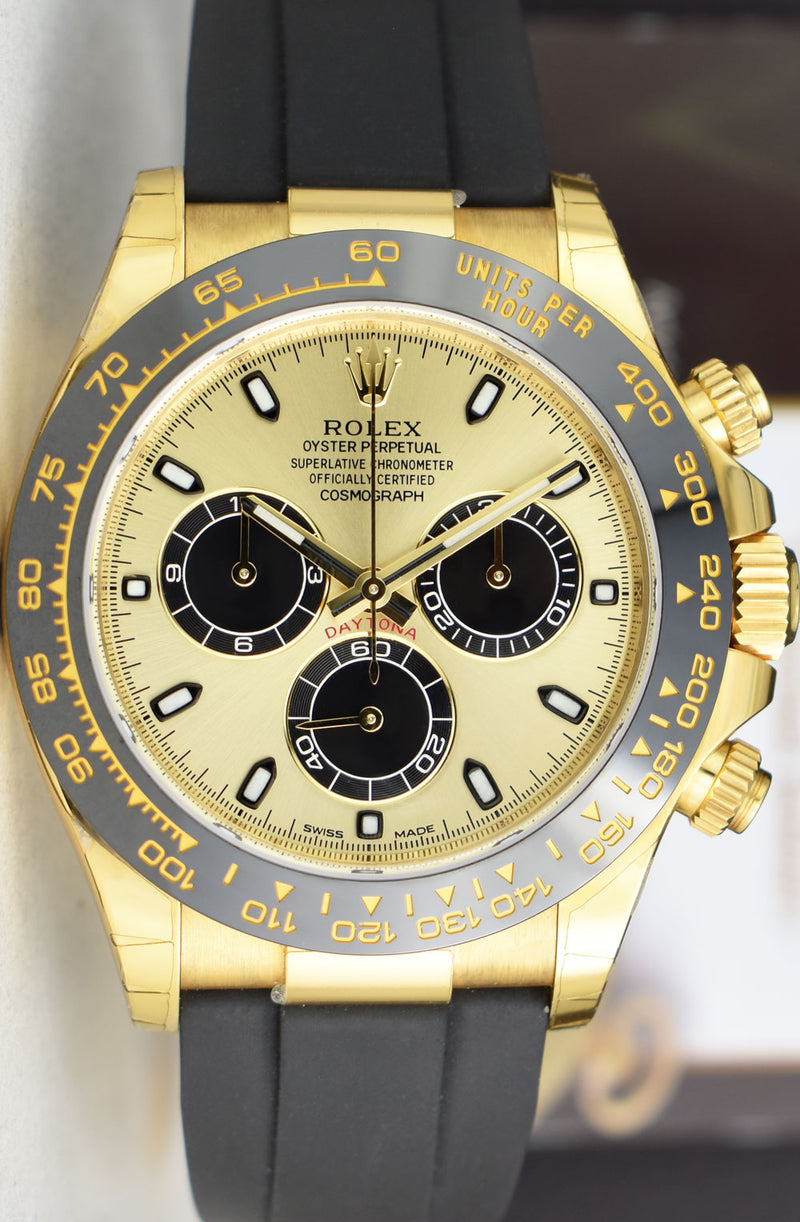 ROLEX 40mm 18kt Gold Daytona Oysterflex Strap Champagne Paul Newman Model 116518LN