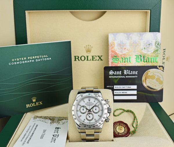 ROLEX 40mm Stainless Steel Daytona White Index Dial Model 116520