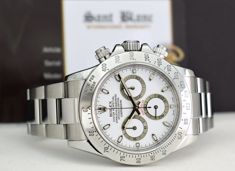 ROLEX REHAUT 40mm Stainless Steel Daytona White Index Dial Model 116520