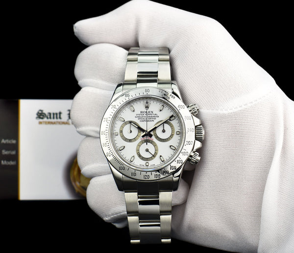 ROLEX REHAUT 40mm Stainless Steel Daytona White Index Dial Model 116520