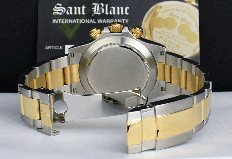 ROLEX 40mm 18kt Gold & Stainless Steel Daytona Black Paul Newman Dial Model 116523