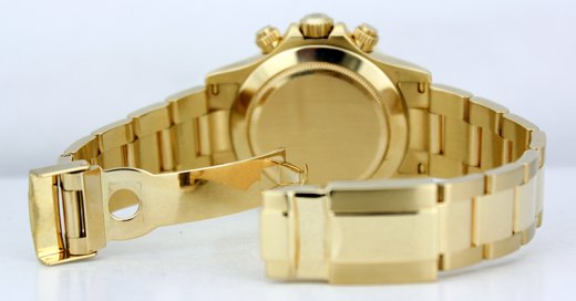 ROLEX 40mm Mens 18kt Yellow Gold Daytona Champagne Index Dial Model 116528