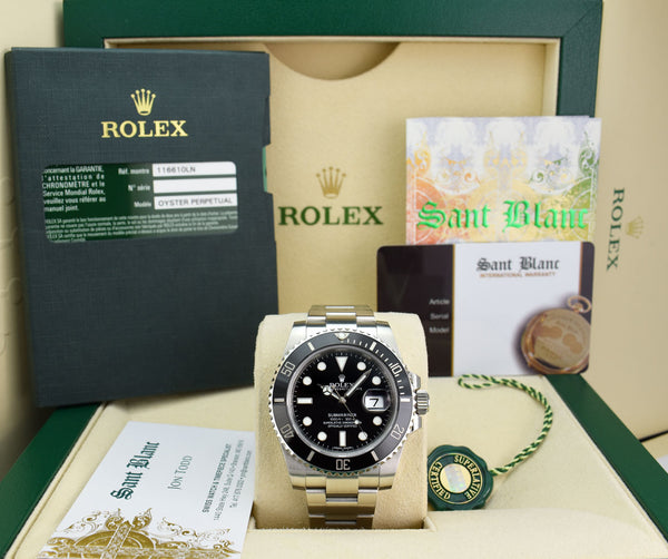 ROLEX 40mm Stainless Steel Submariner Black Ceramic Bezel Model