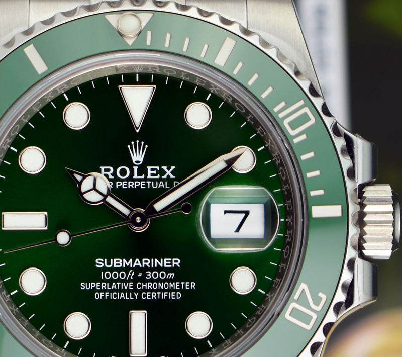 ROLEX The "Hulk" 40mm Stainless Steel Ceramic Submariner Green Dial Model 116610 LV