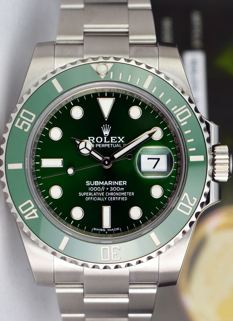 ROLEX The "Hulk" 40mm Stainless Steel Ceramic Submariner Green Dial Model 116610 LV