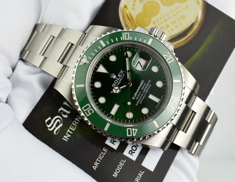 ROLEX The "Hulk" 40mm Stainless Steel Ceramic Submariner Green Dial Model 116610 LV