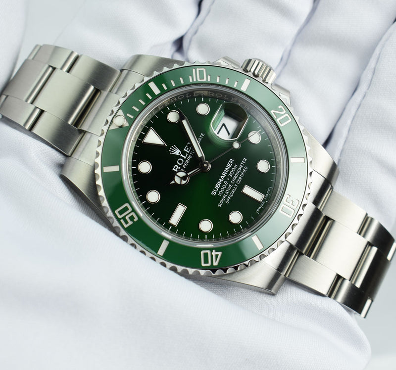 ROLEX The "Hulk" 40mm Stainless Steel Ceramic Submariner Green Dial Model 116610 LV