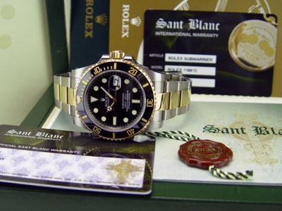 ROLEX 18kt Gold & Stainless Submariner Black Ceramic Model