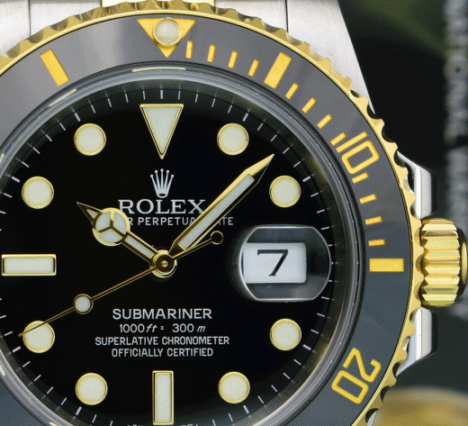 ROLEX 18kt Gold & Stainless Submariner Black Ceramic Model 116613