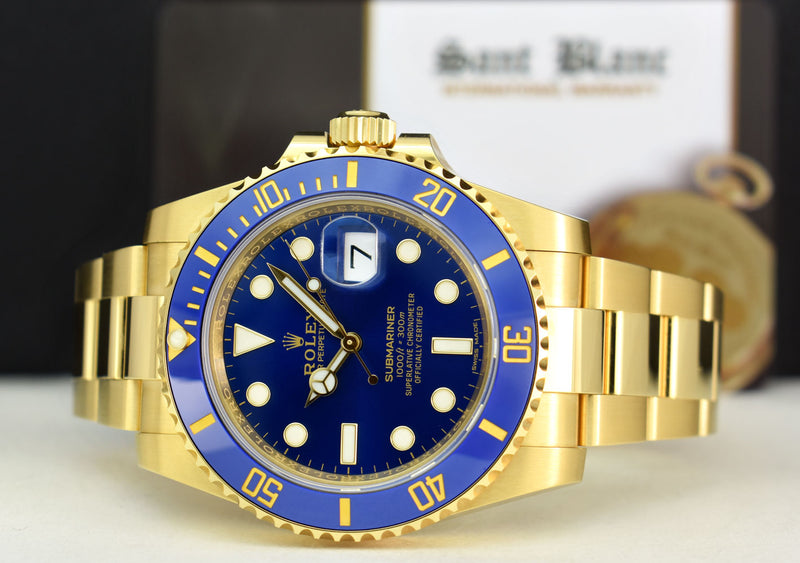 ROLEX 18kt Gold Submariner Blue Dial Model 116618LB