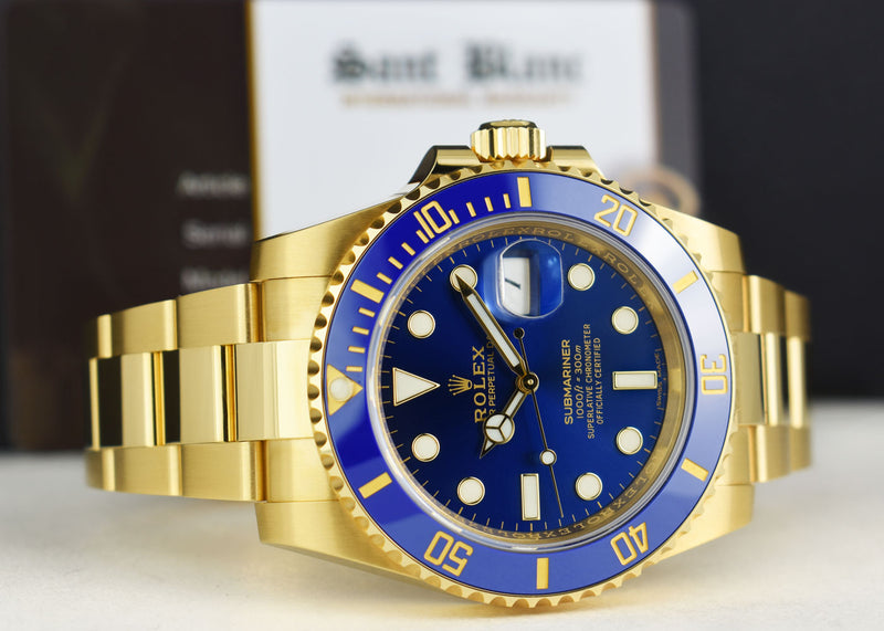 ROLEX 18kt Gold Submariner Blue Dial Model 116618LB